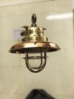 Vintage Style Original Wiska Old Brass Hanging Light With Copper Shade Set Of 2