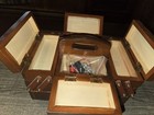 Rare Vintage Singer Wood Accordion Small Sewing Box Notions Keepsake Kit Wooden 