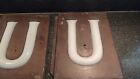 Antique Large 11 X 9   Milk Glass Marquee Unique Vintage Sign Part Letters U   R