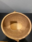 Vintage Large  Round Nantucket Style Basket With Swing Handle