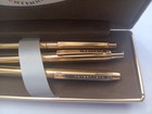 Vintage Centennial Pen And Mechanical Pencil Set Of 3 Gold Tone Tan Box