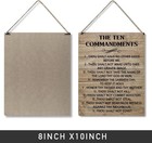 The Ten Commandments Wall Decor Wooden Sign 10 Commandment Religious Art Gift