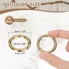 Metal O Ring  4 Pcs 1 4 Inch Od 1 Inch Id 5mm Thick Seamless Gold