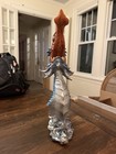 15 5    Blue Purple Dragon Statue Fantasy Gothic Fire Breathing Resin Figurine