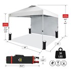 Crown Shades 10x10 Ft Pop Up Tent W  Sidewall   Push Center Lock  White  used 