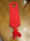 Santa Door Hanger Christmas Ornament Vintage Needlepoint Handmade Holiday Decor