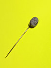 Antique Victorian 14k Solid Gold  purple grey Coral  Cameo Hat Pin - 3 15 Grams