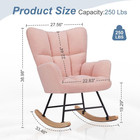 Nursery Rocking Chair  Boho Accent Ottoman  Teddy Upholstered Glider Rocker Acce