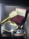  vintage Matson 24k Gold Ormolu Vanity Set Birds Plated Mirror Brush 