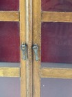 Vtg Wood Wall Display Case W  Glass Front Apothecary Backing Spice Rack Appx12   t