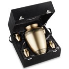 Set Of 5 Cremation Urns For Human Ashes - 1 Brass Adult  4 Keepsake - Gold