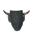 Hand Carved Wooden Devil Mask Horns Folk Art Wall Decor