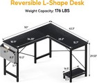 Desk Corner Computer L-shaped Gaming Laptop Table Workstation Office Black 50 