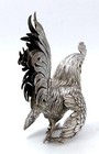 Pair Of Dutch 833 Silver Roosters Birds Netherlands