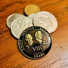 Black 8 Year Aa Coin Sobriety Chip Medallion  Alcoholics Anonymous Token Black