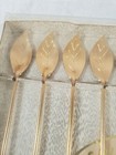Vintage Mid Century Modern Aluminum Tallstirs Drink Gold Leaf Stirrers Set 8pc