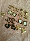 Lot Of 17  22mm 22 25mm Stamped  Button Zipper Designer Button  Chanel Charm 