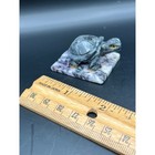 Carved Stone Turtle Figurine Natural Stone Base 1  X 1 5  Sculpture Alabaster 
