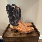 Tony Lama Men s Ostrich Leather Western Cowboy Boots Us Size 11 D