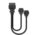 30cm Obdii Splitter Extension Cable Obd2 16pin Male To Dual Female Y Adapter