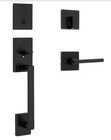 Kwikset San Clemente Entry Handleset  Halifax Door Lever Matte  Black W Deadbolt