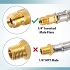 2 Pack 15 Inch Stainless Rv Propane Hose With Gauge Qcc1  Type 1 Connection