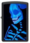 Zippo Lighter - Skull And Skeleton Black Matte Glow In The Dark - 48761
