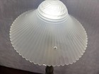 Mcm Vintage White Frosted Glass Lamp Shade Scalloped Edge Ribbed Design Art Deco