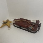 Flexible Flyer Style Wood   Metal Snow Sled 12     Wooden Star  Christmas Decor