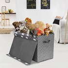 Toy Storage Box With Lid And Handles For Kids  Nursery  Bedroom  grey 