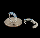 925 Sterling Silver Turquoise 3d Cluster Huggie 5 8  earrings