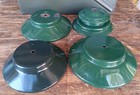 4 Vintage Green Porcelain Light Shade Steampunk Gas Station Barn Shop Industrial