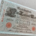          Large Germany  1000  1 000  Mark Banknote 1910 Pre Ww1 Wwi German Currency