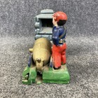 Vintage Cast Iron  artillery Bank  Mechanical Coin Bank W  Stopper