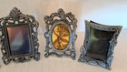 Lot Of Vtg Ornate Small Table Mini Picture Frame Silver Victorian Dollhouse  n3 