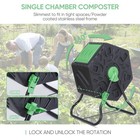 18 5 Gallon Compost Tumbler Single Chamber Bpa Free 2 Sliding Doors Steel Frame
