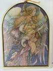 Vtg Art Glass Angel Sun Catcher Stained Glass Via Vermont Window Enhancer Nos Fs