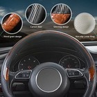  Wood Grain Steering Wheel Cover Universal Microfiber Leather  Suitable Black
