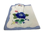 Vtg  Napkins   Placemats Blue yellow Floral Applique Sunham   Co   2  Sets