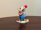 Wee Forest Folk Ms-09 Skier Mouse Later Usa Hat Skiing Mouse Mint W  Box Retired