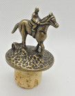 Blanton   s Bourbon Whiskey Cork Bottle Stopper W race Horse   Jockey Gold  b 