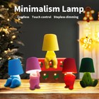 Bedside Touch Control Table Lamp  Portable Thinker Man Statue Led 3-level Dimmer