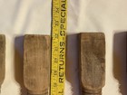 Four Antique  poplar Turned Wood Spindles Balusters 22  Symmetrical Pattern