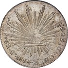 Mexico Guadalajara  1884-gaah 8 Reales Uncirculated Coin Pcgs Certified Ms62
