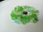 Round Sea Beach Glass Small  20 Pcs Pebble Lots Green Lime  Jewelry Use