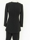Vintage 60s Jeremy By Alan Phillips Black White Rhinestone Evening Pantsuit 