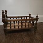 Antique Wooden Doll Bed Spindle Crib W  Linens Vintage Display Prop Toy Sturdy