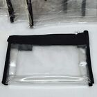 4pc Zipper Vinyl Travel Toiletry Makeup Cosmetic Bag Black Clear Tsa Security