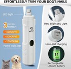 Dog Nail Grinder With 2 Led Light 3-speed Rechargeable Dog Nail Trimmer  Upgrade