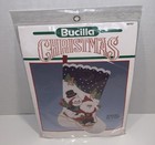 New Vtg 1991 Bucilla Felt Christmas Stocking Kit Sleigh Ride 82727 Santa Snowman